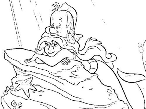 500x375 Ariel In Love Little Mermaid Coloring Pages