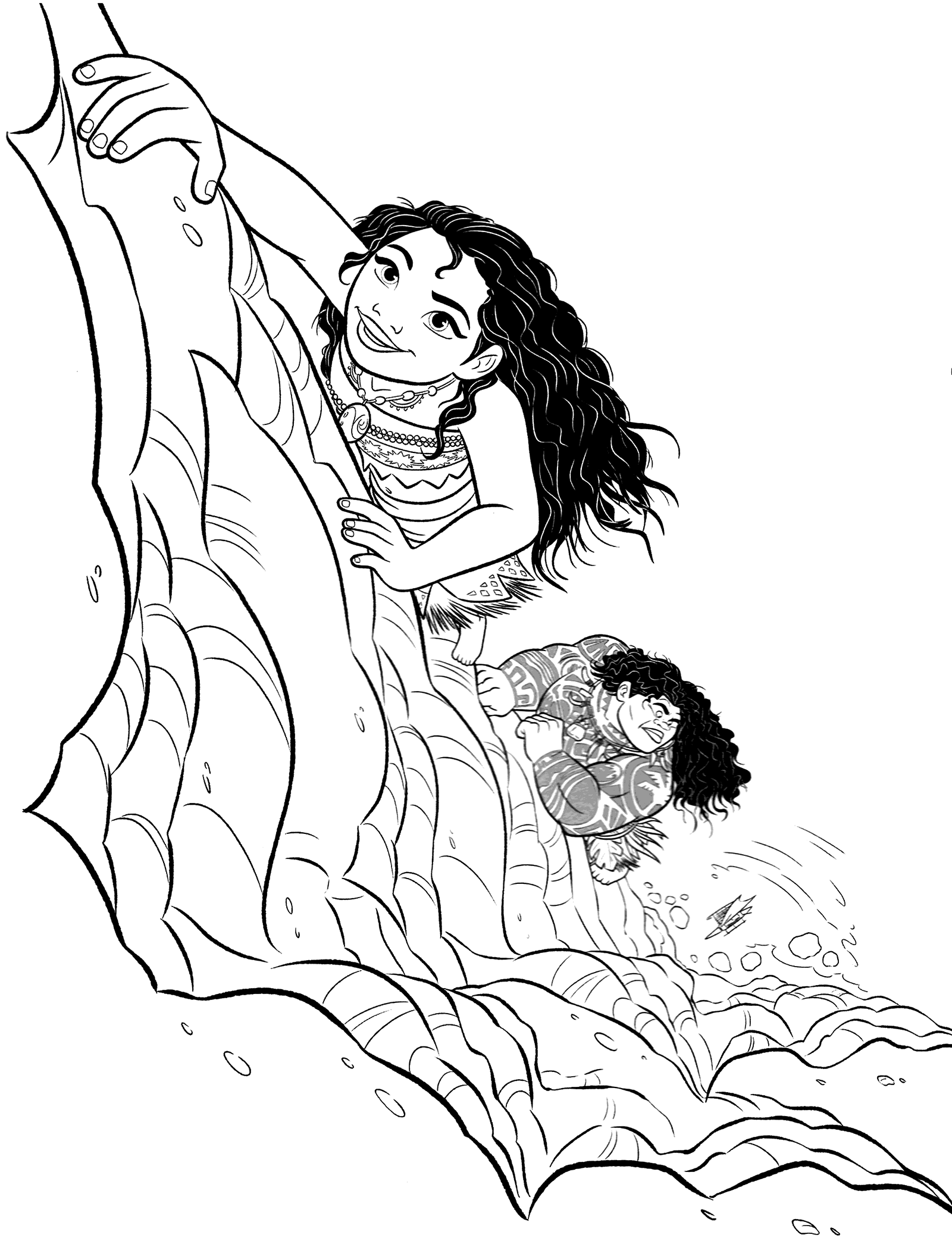 1600x2090 Moana Coloring Pages