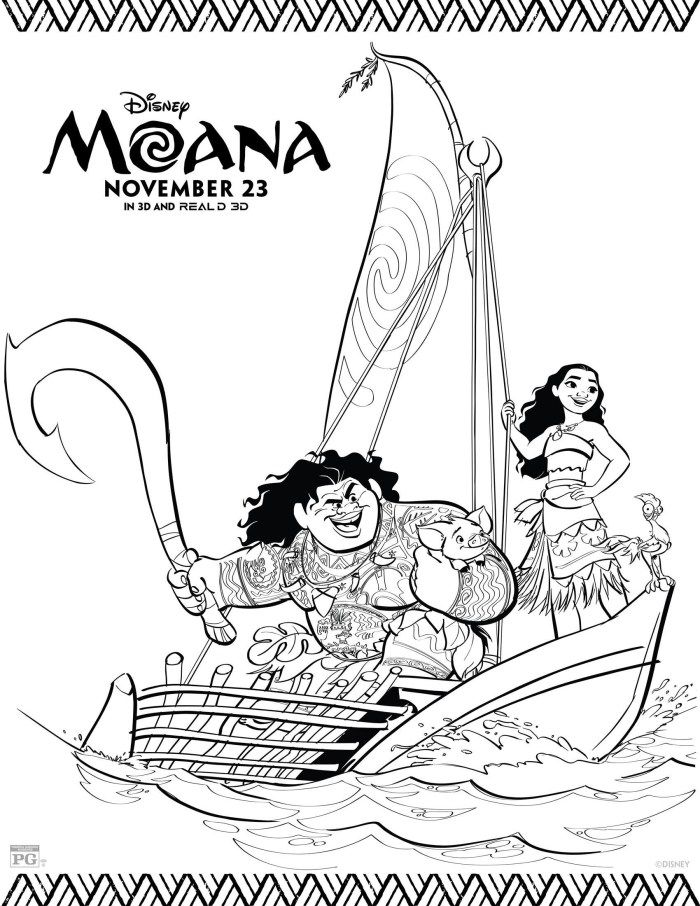 700x906 Countdown To Moana With Coloring + Activity Sheets Color