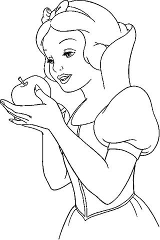 320x480 Snow White Eating Apple Drawing