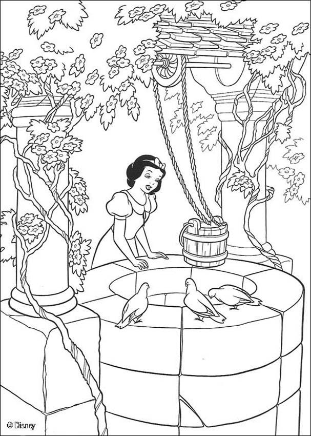 607x850 Snow White And The Seven Dwarfs Coloring Pages