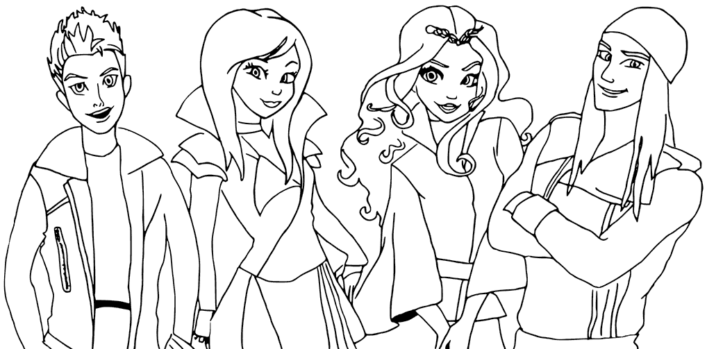 1018x503 Disney Descendants Coloring Pages Colorings' World