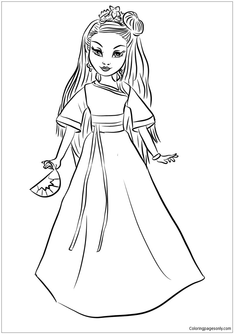 798x1139 Disney Descendants Auradon Coronation Lonnie Coloring Page