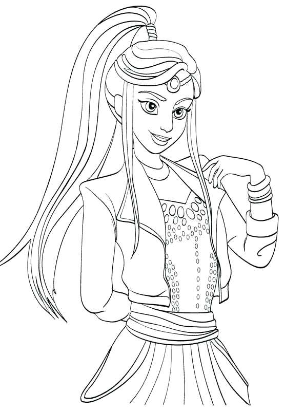 595x800 Disney Descendants Mal Coloring Pages Coloring Design