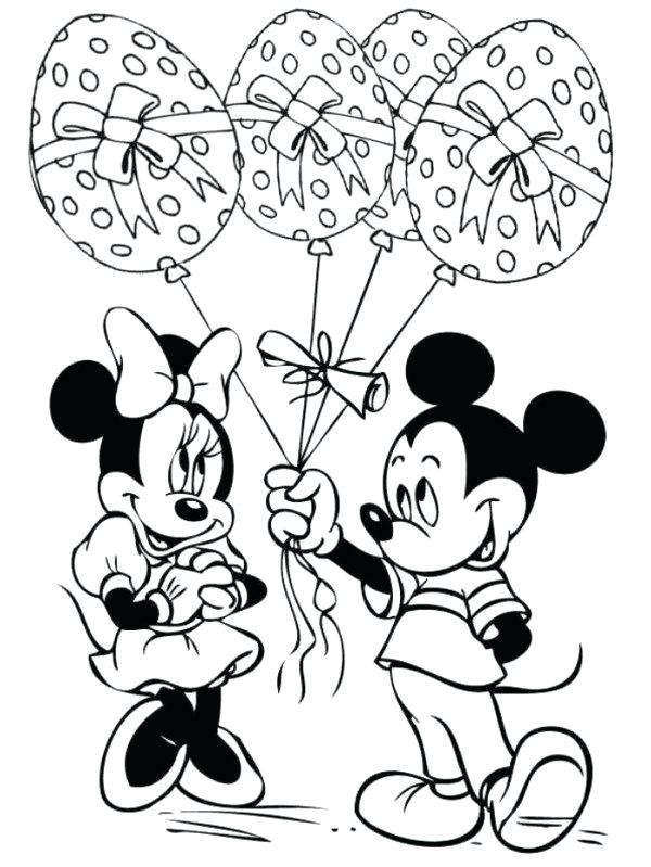 600x799 Disney Easter Coloring Pages And Mickey Eggs Balloons Coloring