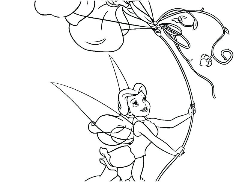 827x609 Disney Fairies Coloring Pages Coloring Page Flying A Flower Kite