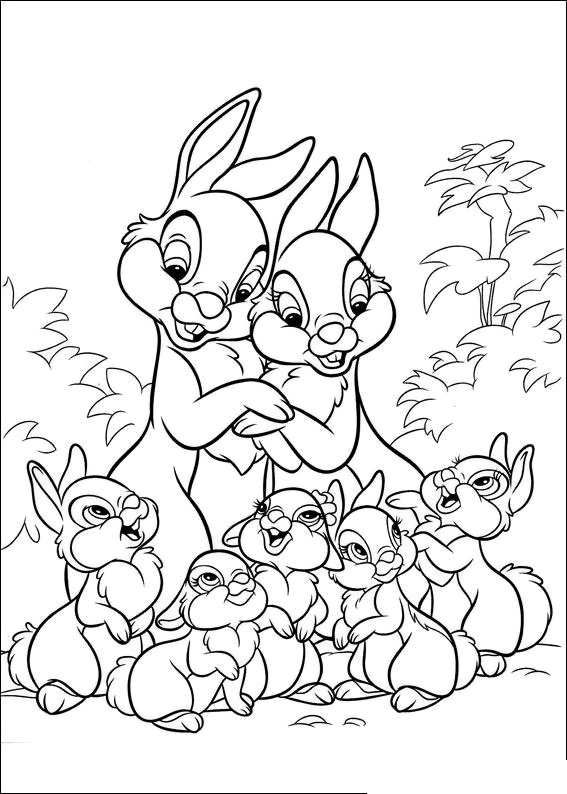 567x794 Disney Coloring Page Thumper The Rabbit's Family Ausmalbilder