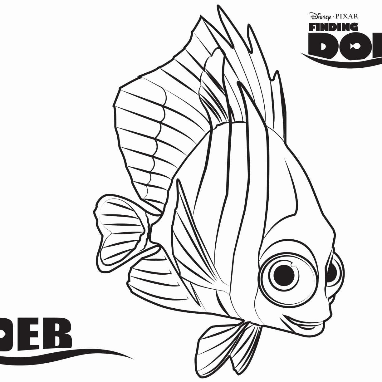 1224x1224 Excellent Finding Nemo Coloring Pages Bruce Professional Disney