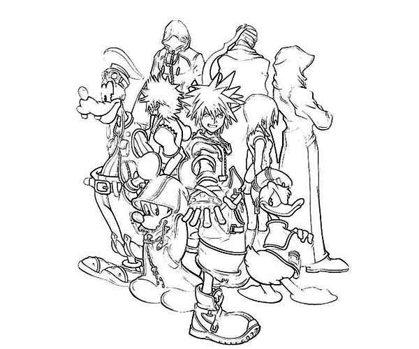 600x500 Sora And His Disney Friends Coloring Page