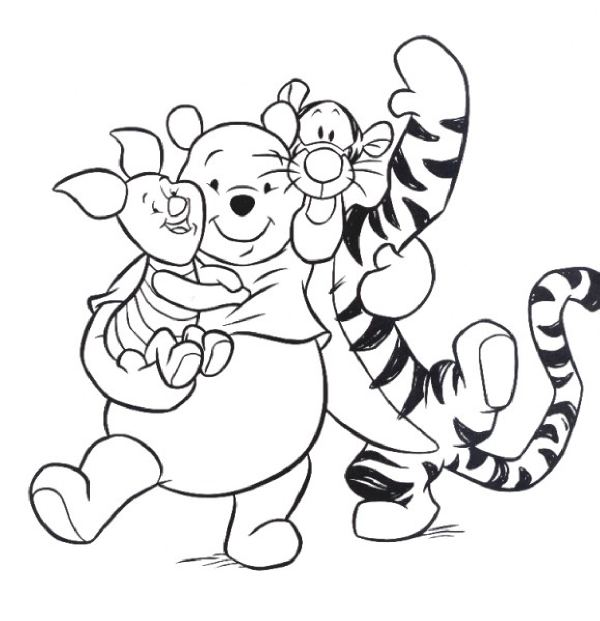 600x621 Best Best Friends Winnie The Pooh Coloring Pages Free