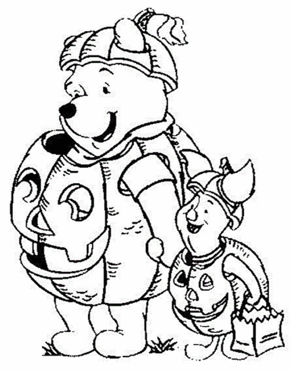 600x763 Free Pooh Friends Halloween Coloring Pages For Kids Picture