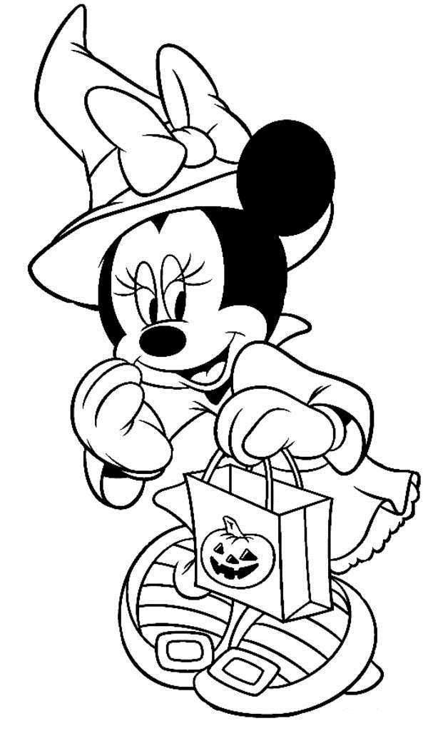 600x1024 Disney Halloween Minnie Coloring Sheet For Kids Picture
