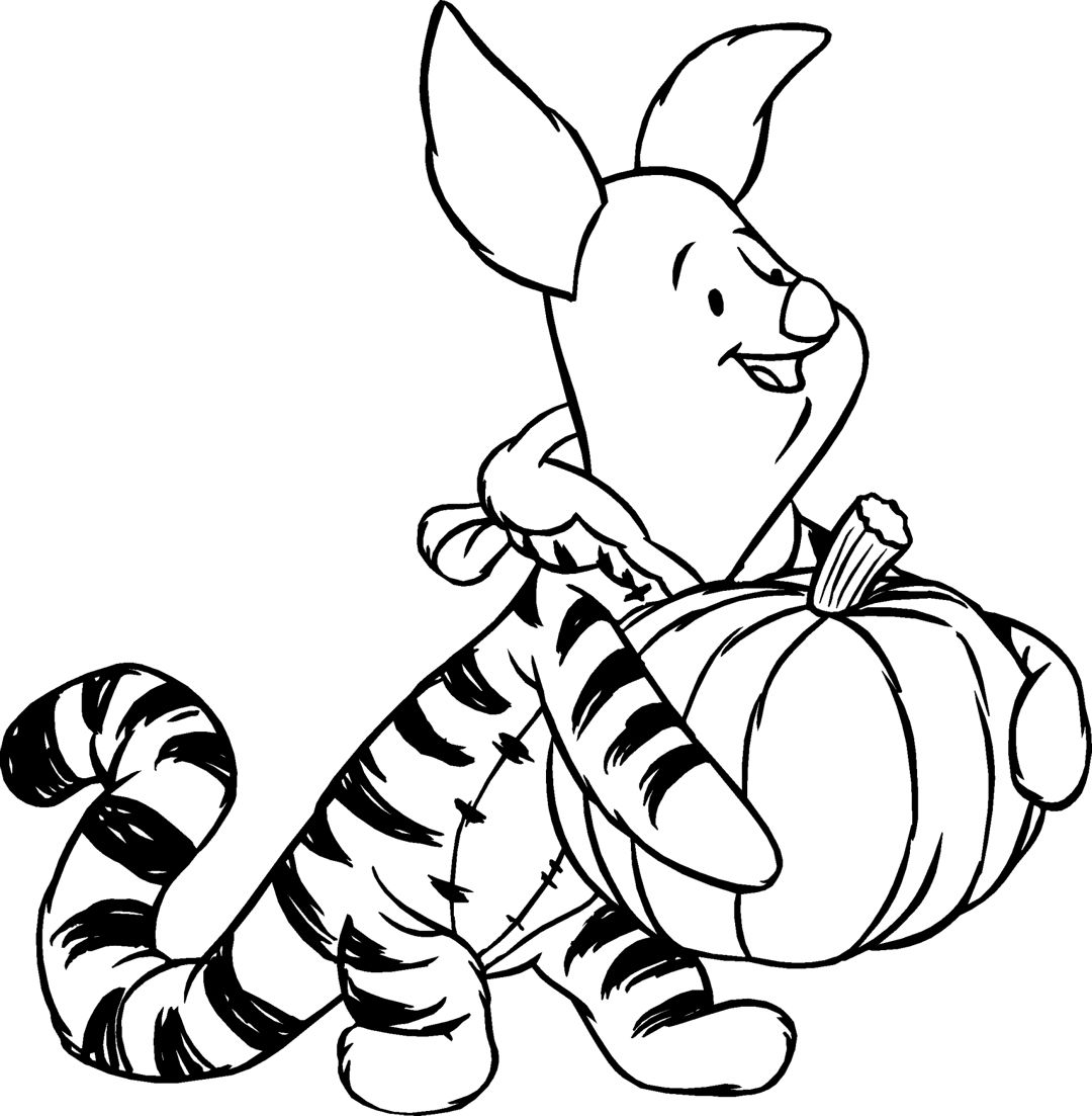 1080x1103 Free Disney Halloween Coloring Pages Piglets Tigger And Inside