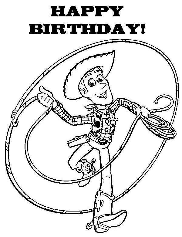 600x781 Happy Birthday To All Say Woddy In Toy Story Coloring Page