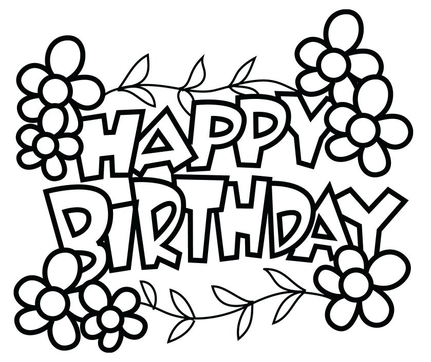 839x706 Happy Birthday Coloring Pages Disney