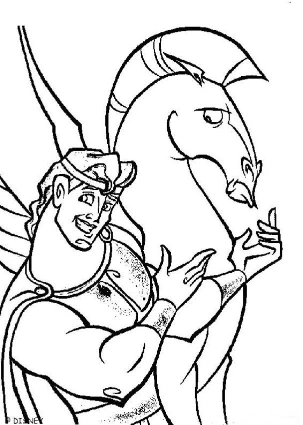607x850 Hercules And Pegasus Coloring Pages