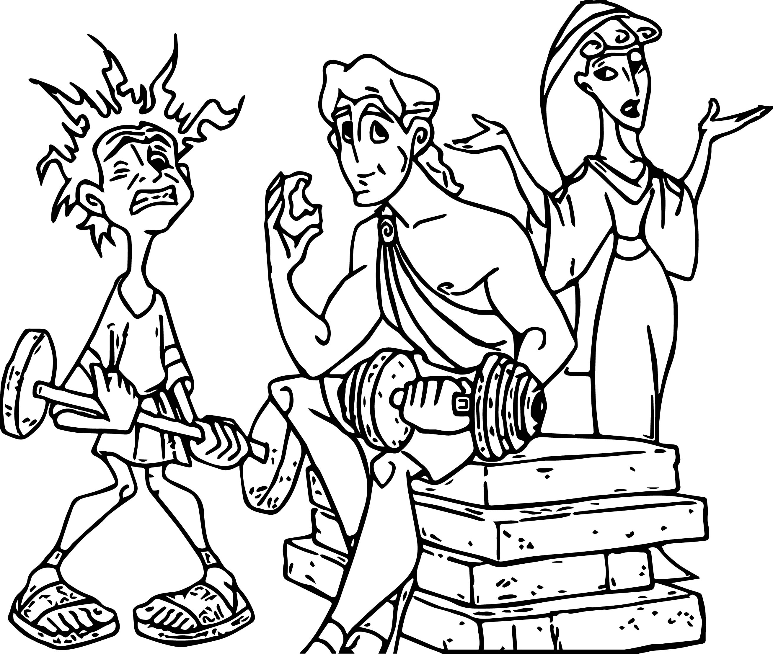 2618x2216 Printable Cassandra Icharus And Young Hercules Coloring Pages