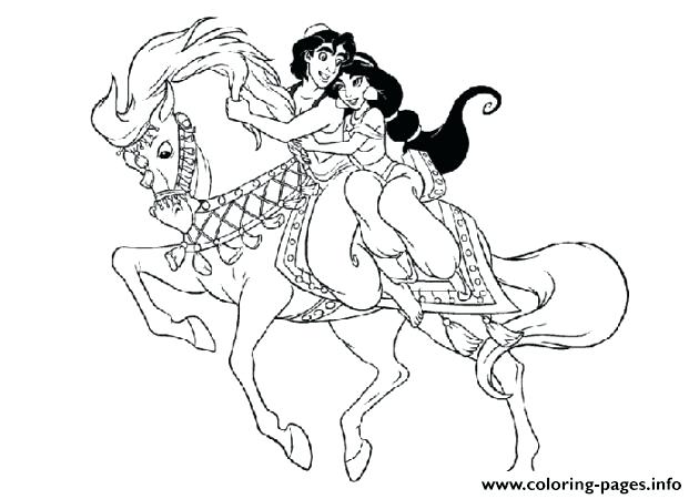630x450 Disney Coloring And Jasmine On Horse Coloring Coloring Pages