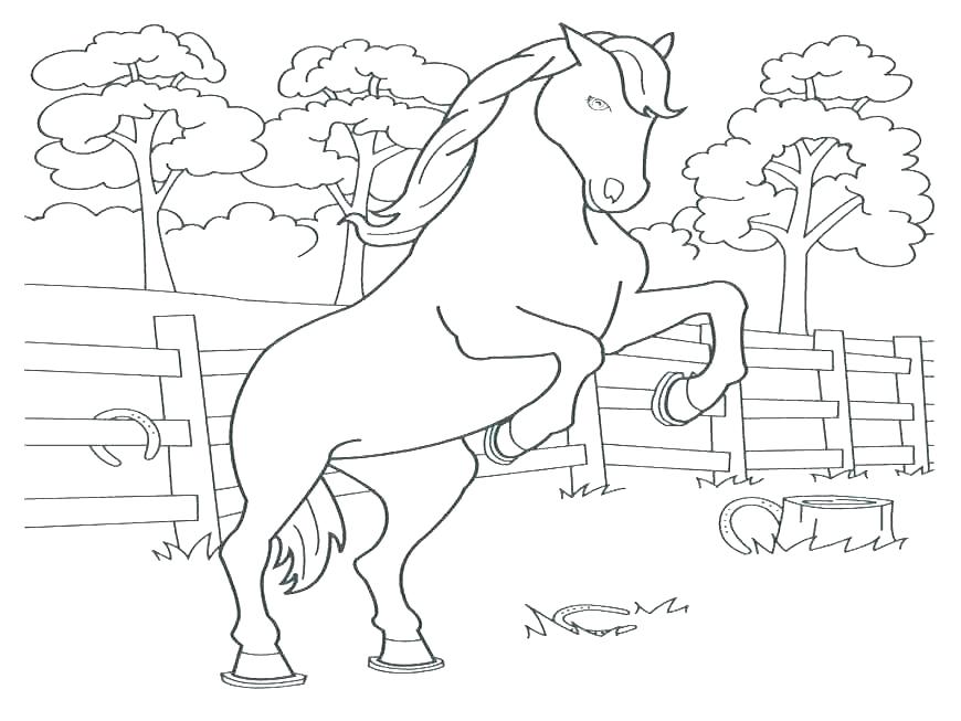 870x653 Colouring Pages Horses Printable Free