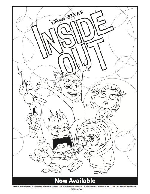 500x648 Disney Inside Out Coloring Pages Family Movie