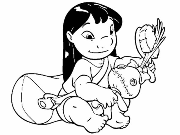 600x450 Stitch And Her Creepy Doll In Lilo Stitch Coloring Page