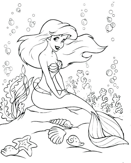 550x680 Little Mermaid Coloring Pages Coloring Page For Kids Kids Disney
