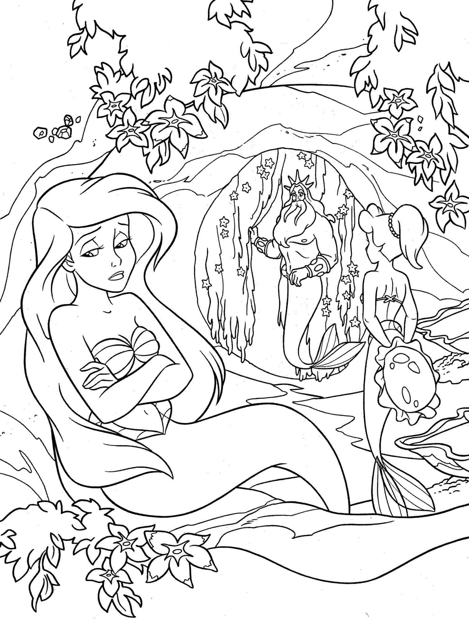1511x2000 Little Mermaid Coloring Pages Disney Under The Sea Arilitv