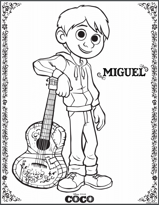 661x854 Printable Disney Coco Coloring Pages