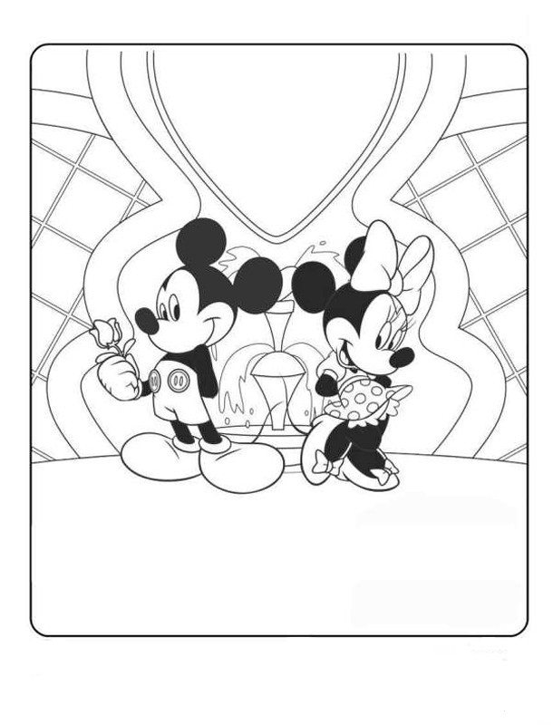 610x800 Mickey And Minnie In Love Coloring Pages Boys Pages