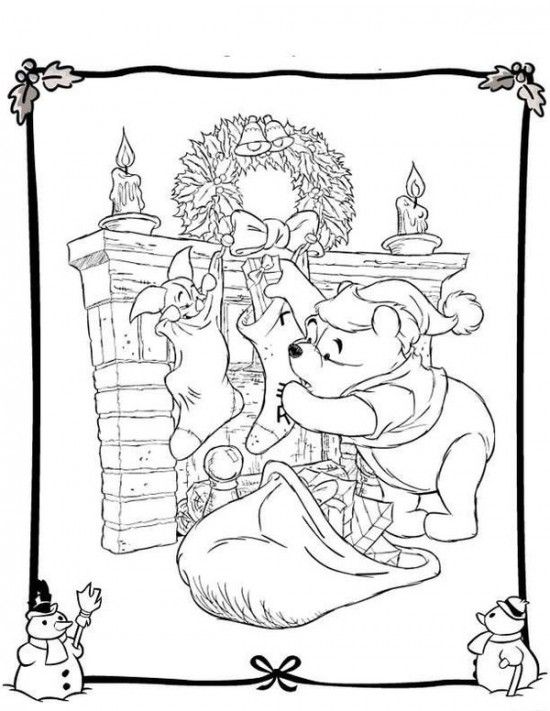 550x711 Disney Christmas Coloring Pages Picture Picture B