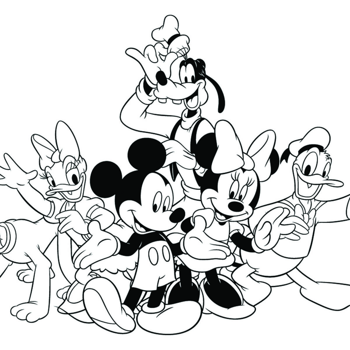 1200x1200 Mickey Mouse And Friends Coloring Pages To Print Newyork