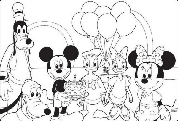 600x409 Best Disney Mickey Mouse Fruits Coloring Pages Learn