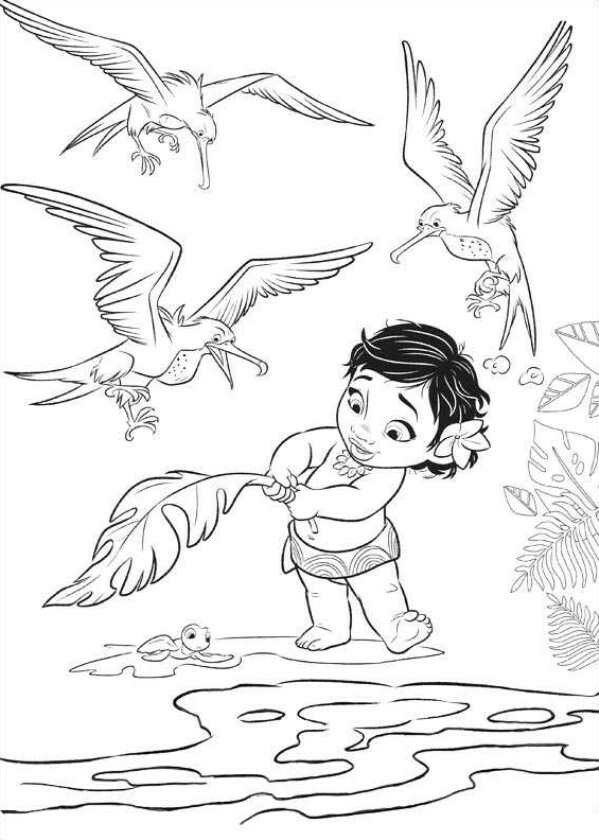 599x840 Coloring Book Pages Moana