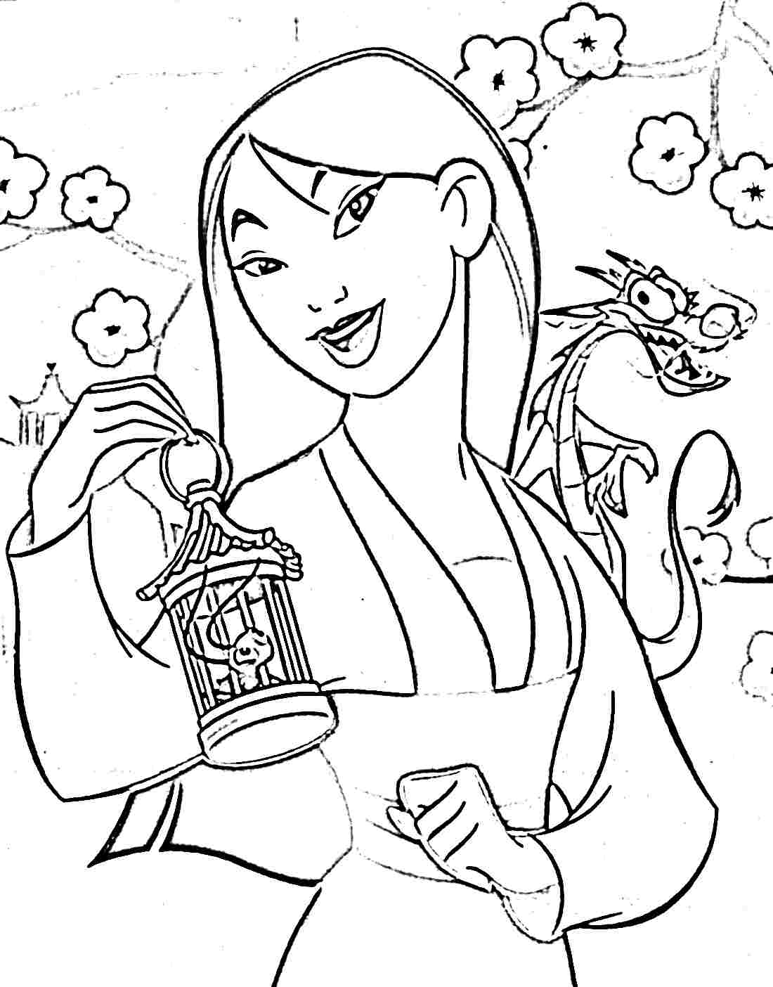 1100x1404 Disney Princess Mulan Coloring Pages