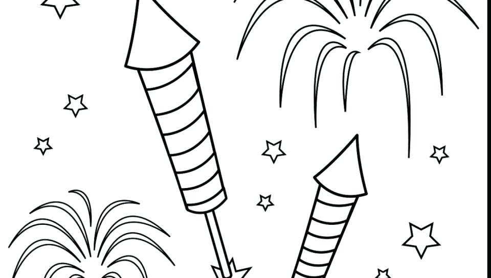 960x544 Free Printable New Years Coloring Pages Drawn Fireworks Colouring