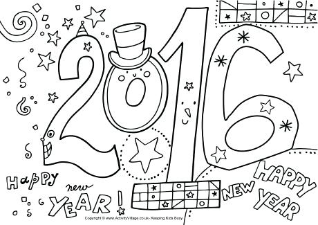 460x325 Free Printable New Years Coloring Pages New Years Coloring Pages