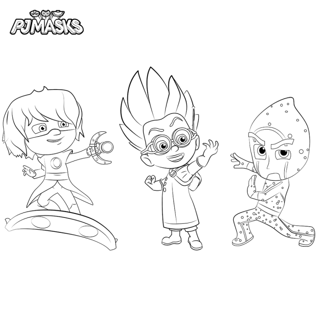 640x640 Top Pj Masks Coloring Pages