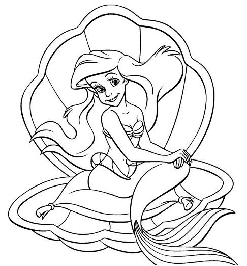 486x522 Disney Princess Ariel, The Mermaid, Coloring Pages, Disney