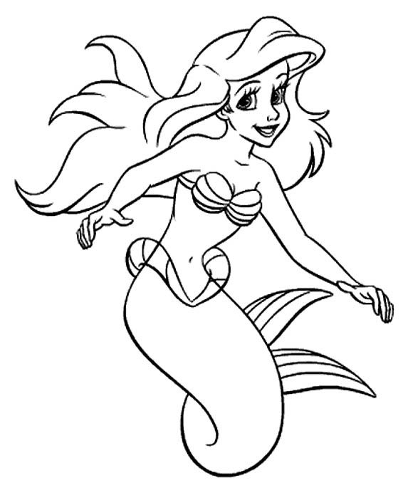 580x685 Disney Princess Ariel Coloring Pages For Kids
