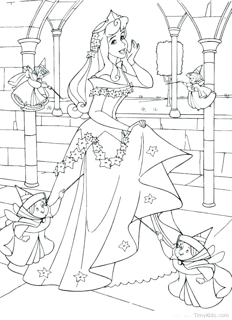 744x1024 Disney Princess Aurora Coloring Pages Princess Aurora With Her