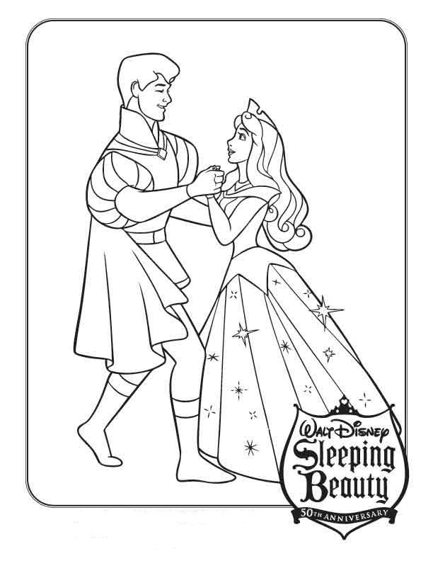 612x792 Disney Princess Aurora And The Prince Coloring Page Cute Pages