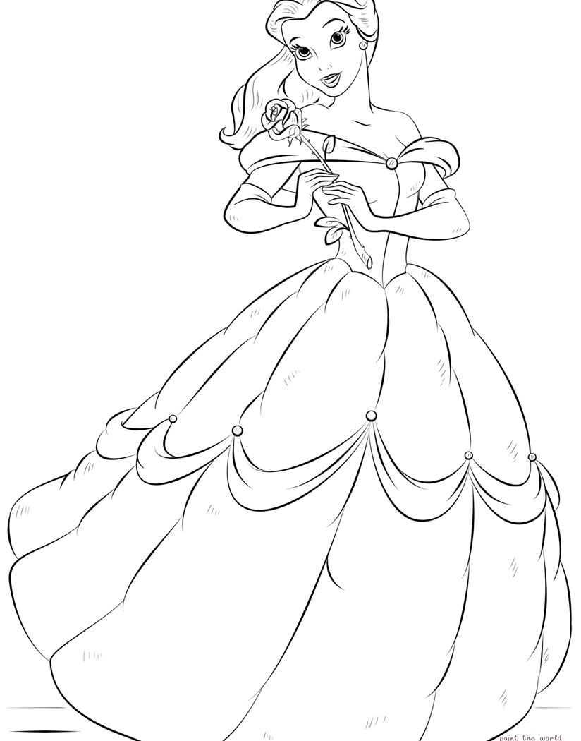 Disney Princess Belle Coloring Pages at GetDrawings | Free download