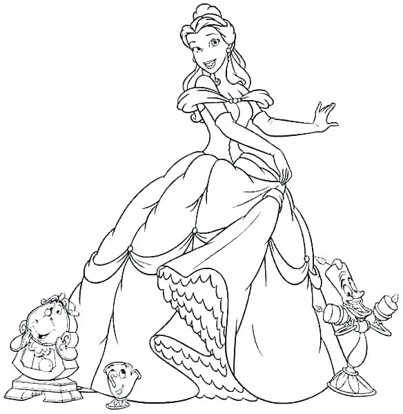 584x600 Belle Princess Coloring Pages Belle Princess Coloring Pages Site