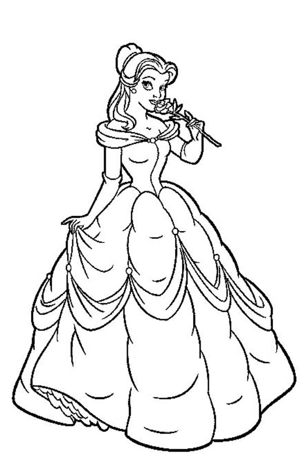 600x940 Disney Princess Belle Coloring Pages Cartoon Download