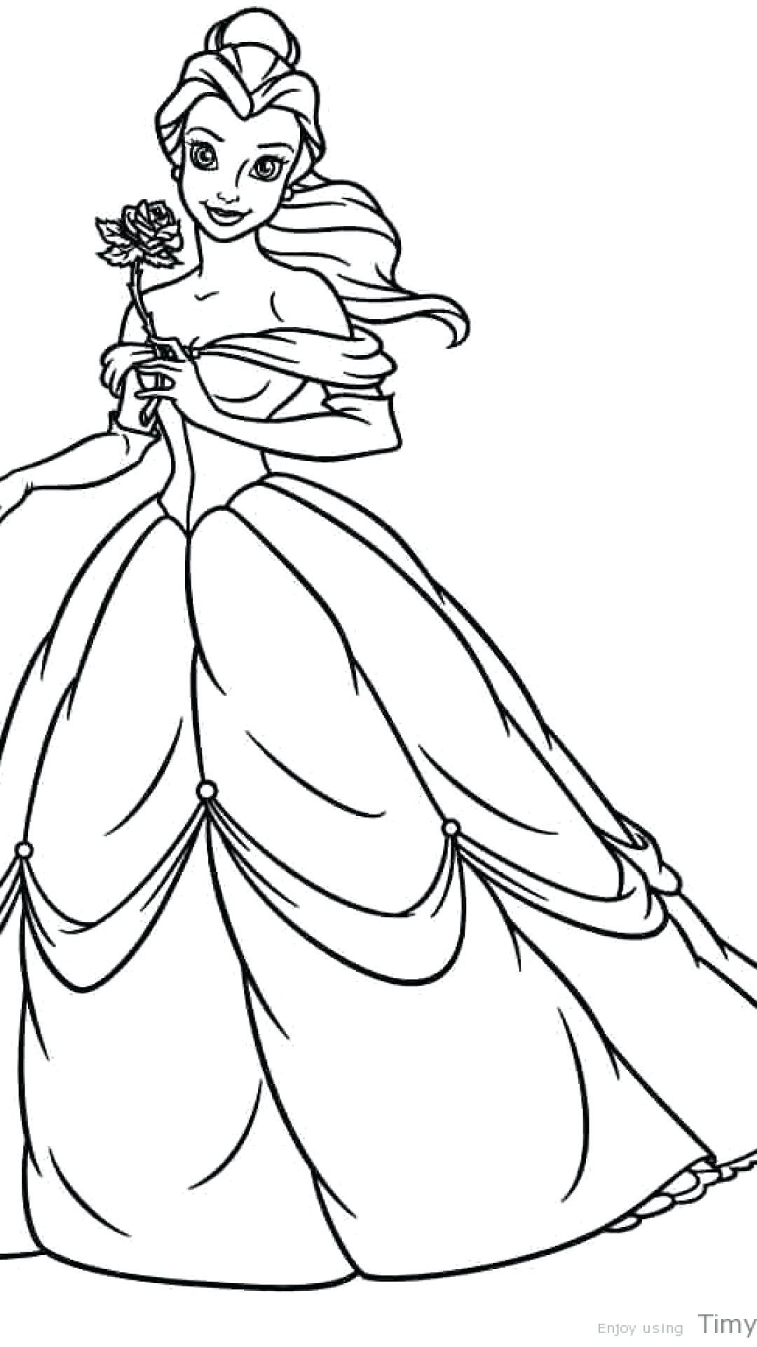 1080x1920 Unique Disney Princess Belle Coloring Pages Design Printable