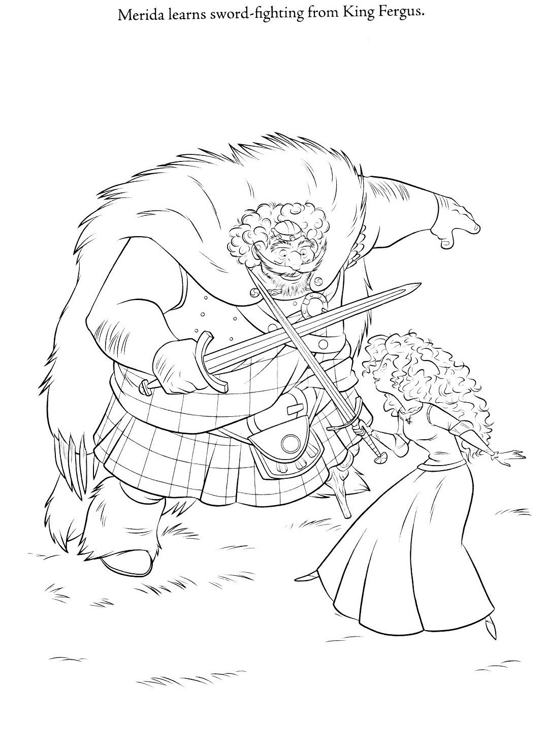 1071x1485 Coloring Page Of Merida And King Fergus