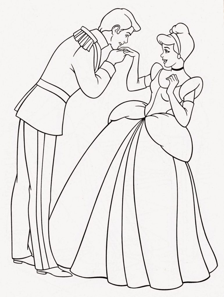 771x1024 Disney Princess Coloring Pages Cinderella And Prince Printable