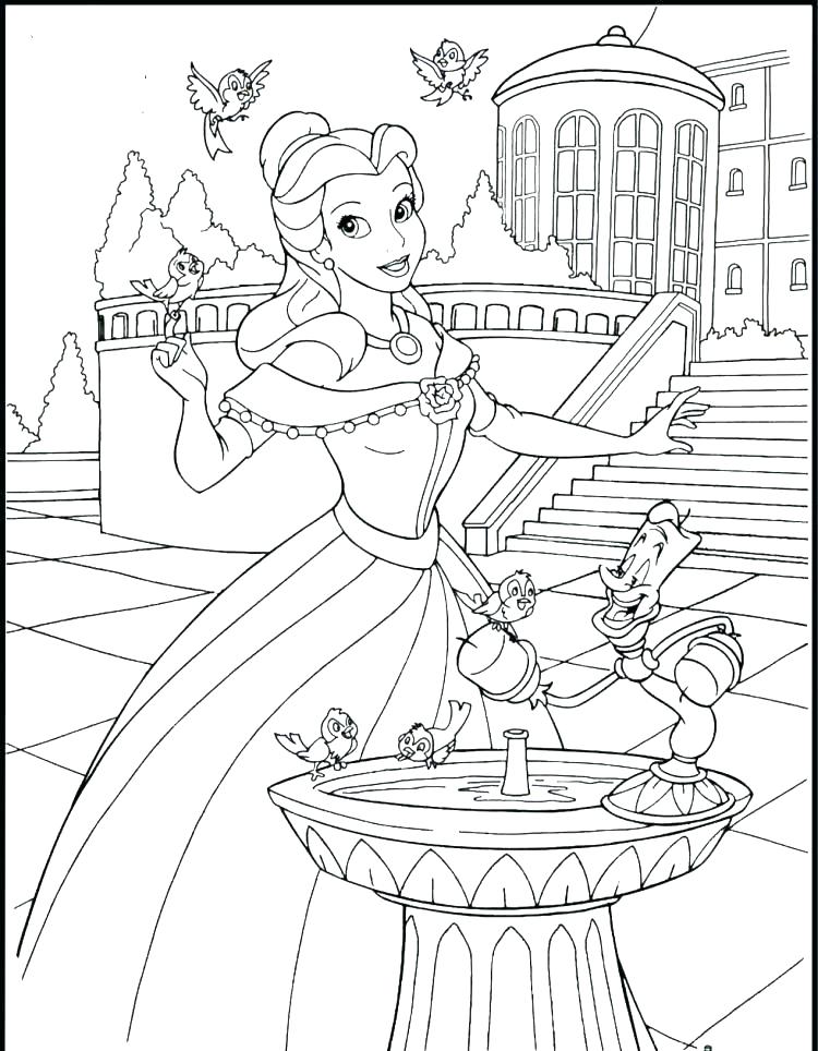 750x964 Belle Coloring Sheets Princess Belle Coloring Pages For Girls