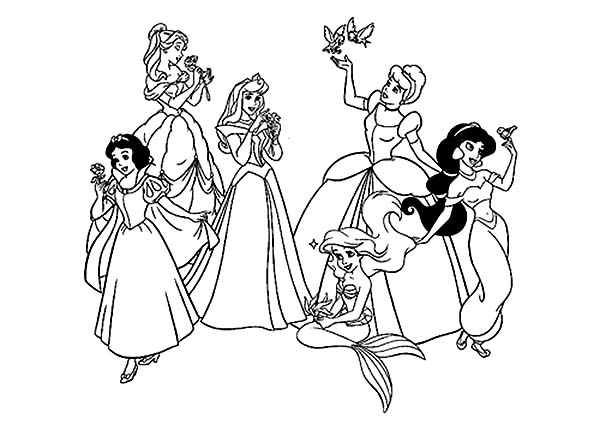 600x424 All Disney Princess Coloring Pages For Girls Stylish Family