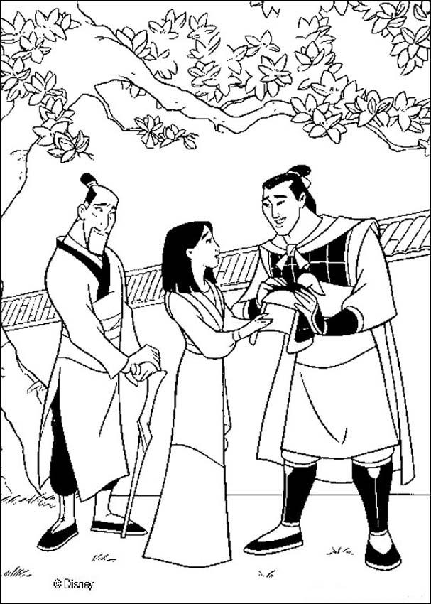 607x850 Mulan Coloring Pages